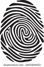 A high-resolution black and white fingerprint design in EPS vector format. Perfect for biometric ID, forensic design, and security-themed projects. Editable lines, clean curves, and isolated on white 