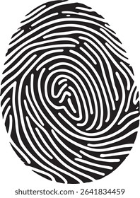 A high-resolution black and white fingerprint design in EPS vector format. Perfect for biometric ID, forensic design, and security-themed projects. Editable lines, clean curves, and isolated on white 