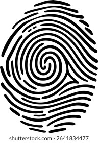 A high-resolution black and white fingerprint design in EPS vector format. Perfect for biometric ID, forensic design, and security-themed projects. Editable lines, clean curves, and isolated on white 