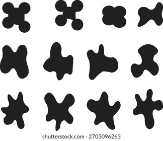 A high-resolution blob shape.he image shows a pattern of irregular black shapes on a white background