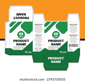 A high-resolution box design and layout template suitable for liquid products