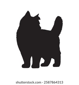 High-Resolution Cat Silhouette - Clean Cat Illustration for Design
