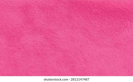 A high-resolution close-up view of a vibrant fuchsia pink terry cloth towel fabric texture. The soft cotton surface shows loops and detail, perfect for luxury bathroom or spa design background.