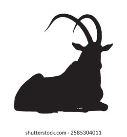 High-Resolution Digital Addax Silhouette for Artwork and Crafts - Addax Vector - Addax Illustration