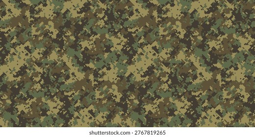 Highresolution digital camouflage pattern.  Perfect for backgrounds, textiles, or militarythemed designs.  Abstract, pixelated texture offers a versatile, modern aesthetic.