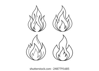 High-Resolution Fire Silhouette Vector Art for Professional Use