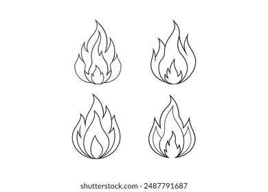 High-Resolution Fire Silhouette Vector Art for Professional Use