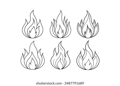 High-Resolution Fire Silhouette Vector Art for Professional Use