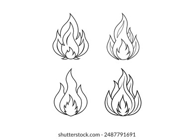 High-Resolution Fire Silhouette Vector Art for Professional Use