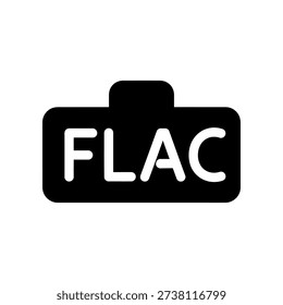 High-resolution FLAC logo symbolizing lossless audio quality, ideal for music, tech, and digital media projects.