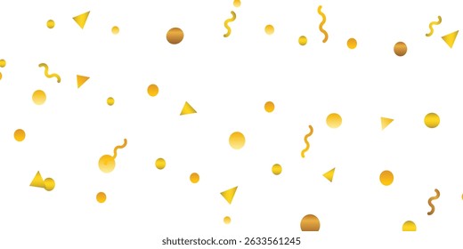 Effet de pluie confetti doré haute résolution avec des particules chatoyantes sur fond transparent pour superposition. Luxueux confettis en papier doré tombant lentement avec une lueur festive sur fond transparent