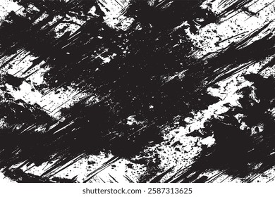 High-resolution grunge texture with bold brush strokes. Perfect for posters, overlays, and digital art. This black and white abstract background adds a raw, distressed, and edgy design touch.