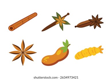 Hochauflösendes Bild von aromatischen Gewürzen wie Fenchelsamen, Muskatnuss, weißem Sesam und Kardamom. Perfekt für kulinarische, gesundheitliche, pflanzliche und würzbezogene Konzepte. Ideal für den Einsatz in Food-Blogs