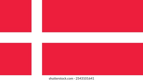 High-Resolution Image of the Danish National Flag Featuring the Iconic Red Background with White Scandinavian Cross Design Symbolizing Denmark's Rich History and Heritage