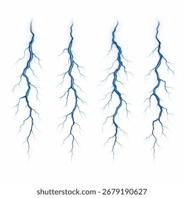 Imagem de alta resolução de vários relâmpagos brilhantes