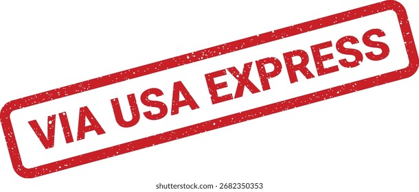 Highresolution image of a red rubber stamp that reads Via USA Express. Perfect for shipping, delivery, and logistics concepts.