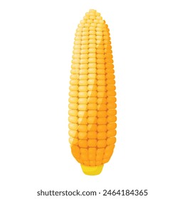 Highresolution image of a ripe corn cob with visible kernels, perfect for foodthemed designs