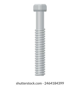 Highresolution image showing a single metal bolt with a hex head on a white background