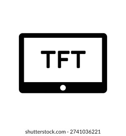 High-resolution image of a sleek TFT display screen showing clear text, ideal for tech, electronics, and digital interface design projects.