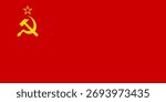 High-resolution image of the Soviet Union flag featuring hammer and sickle. Represents USSR, communist heritage, Soviet identity, and historical significance.