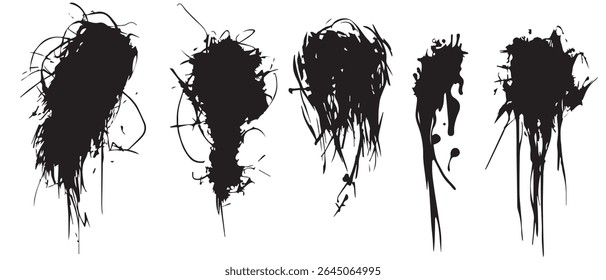 Fondos de salpicaduras de tinta de alta resolución Texturas de tinta negra.