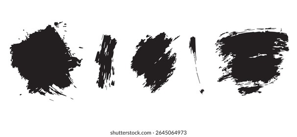 Texturas de salpicaduras de tinta de alta resolución Manchas de tinta negra sobre fondo blanco.