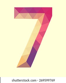 High-resolution low-poly figure number seven