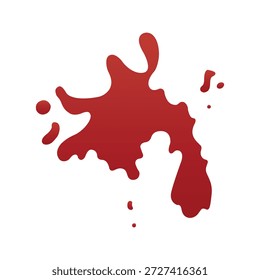 High-resolution red liquid splatter isolated on a clean white background, perfect for textures, design elements, or abstract art projects.