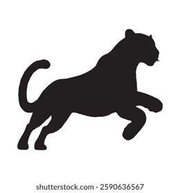 High-Resolution Running Leopard Silhouette for Digital and Print Use - Leopard Vector - Leopard Icon
