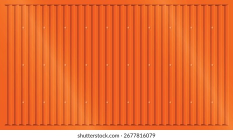 High-resolution vector of orange striped steel sheet, ideal for cargo container wall texture patterns