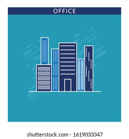 High-rise building. monochrome icon flat design