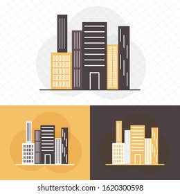 High-rise building. monochrome icon flat design