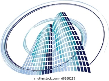 high-rise building in simple style