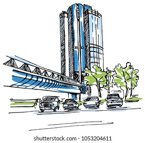 High-rise building sketch