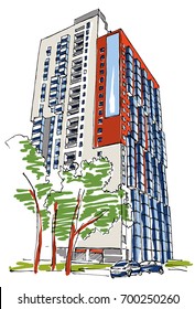High-rise building sketch