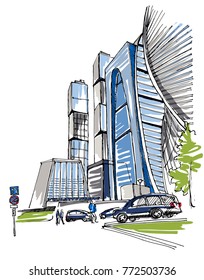 High-rise building sketch
