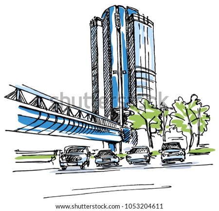 High-rise building sketch
