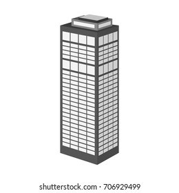 High-rise building of a skyscraper. Skyscraper single icon in monochrome style vector symbol stock illustration web.