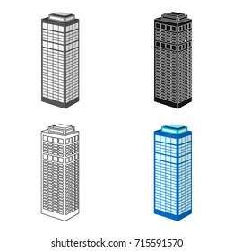 High-rise building of a skyscraper. Skyscraper single icon in cartoon style vector symbol stock illustration web.