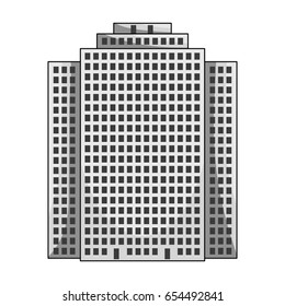 High-rise building, skyscraper,Realtor single icon in monochrome style vector symbol stock illustration web.