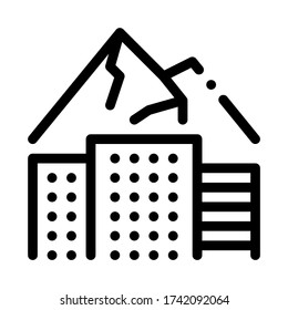 high-rise buildings among mountains icon vector. high-rise buildings among mountains sign. isolated contour symbol illustration