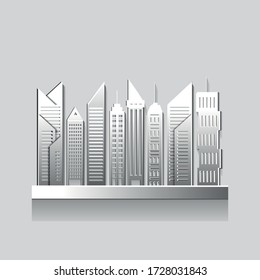 High-rise buildings. City architecture. Vector illustration.