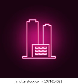 high-rise buildings icon. Elements of Web in neon style icons. Simple icon for websites, web design, mobile app, info graphics