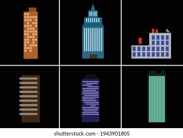 High-rise buildings, skyscraper,Realtor multiple icon in vector symbol stock illustration web