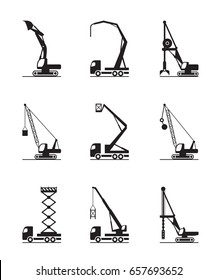 High-rise construction machinery - vector illustration
