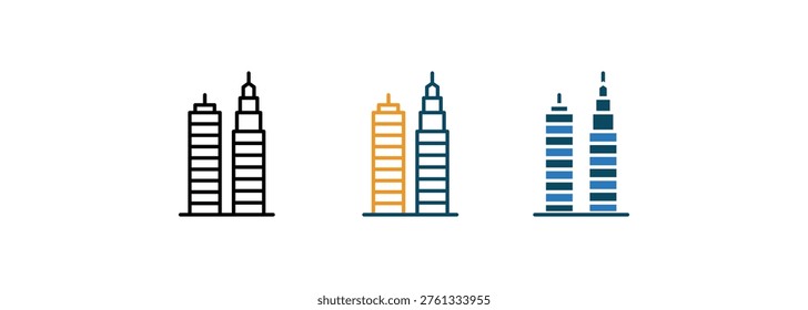 Highrise Structure icon line vector