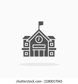 Highschool glyph icon. Can be used for digital product, presentation, print design and more.