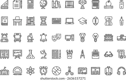 Highschool icons icons Simple vector icon. Illustration symbol design template for web mobile UI element. 
