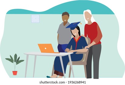 As highschools providing lessons to the students online , even the ceremony of gradutation is observed from home.