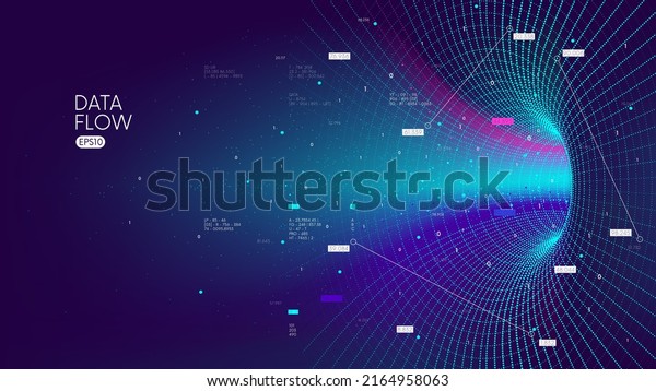 High-speed\
big data flow tunnel, Database funnel information processing,\
innovative analytics and statistics of encoded data, cyberspace\
structural black hole tech vector\
background
